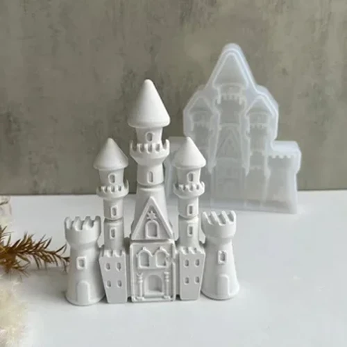 Evropský styl zámky Silikonové plísně House Building Cake Cake čokoláda Silikonová forma SOAP PRAVIDLA PŘEDMĚNÁ PŘEDMĚNA