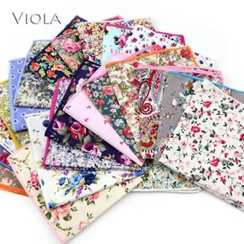 Spalvinga gėlių nosinė 100 % medvilnė Hankie 23 cm Moterų ir vyrų laisvalaikio vakarėlio kišenė kvadratinė dovana smokingo peteliškės aksesuaras