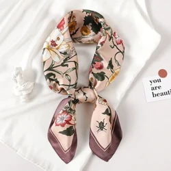 70*70 cm Moda Ipek Saten Saç Eşarp Kadın Mendil Baskılı Kadın Kare Kafa Bandana Küçük Boyun Susturucu Başörtüsü Bayan Kız