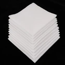 5/ 10db Férfi fehér zsebkendő Pamut négyzet Szuper puha mosható Hanky ​​mellkasi törölköző zseb négyzet 28 x 28 cm zsebkendő