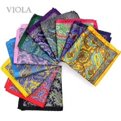 56 Renk Vintage Baskı Çiçek Paisley 24 cm Cep Kare Polyester Mendil Düğün Günlük Takım Elbise Kravat Hankie Erkekler Hediye Aksesuarı
