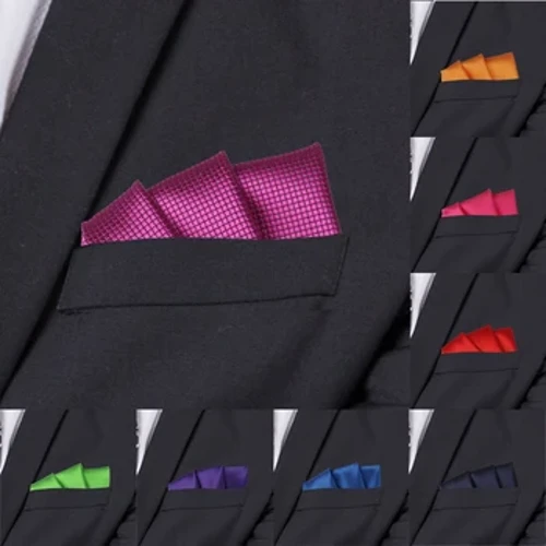 Modedragter Pocket Firkantet Til Mænd Business Bryst Håndklæde Hanky ​​Gentlemen Plaid Hankies Klassisk jakkesæt Serviet Herre Lommetørklæde