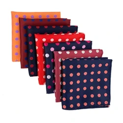 Moda 25 sm * 25 sm ýüpek jübü meýdançasy Erkekler üçin gyzyl mämişi Paisely Polka nokatlar