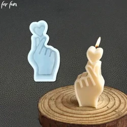 Za zabavu 3D Mini svijeća s gestom srca Silikonski kalup DIY svijeće Izrada čokoladnog gipsa Ručno rađeni kalup od smole za sapun Dekoracija doma