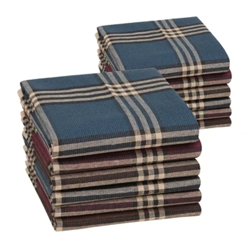 6/12 stuks herenzakdoek katoen vierkant geweven gemengd driekleurig klassiek vintage zakelijk geruit donker veelkleurig herenzak