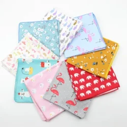 Anak-anak Saputangan Syal Vintage Katun Hankies Saku Pria Persegi Anak Anjing Bebek Hewan Buah Saputangan