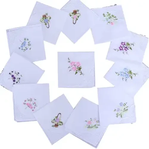 5Pcs / Set 11x11 Inç Aýallar Pagta meýdançasyndaky elýaglyklar, Kebelek krujka burç jübüsiniň jübüsine düşmek üçin nagyşlanan gül