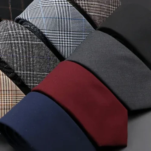 Cravate pentru bărbați 6 cm Bumbac clasic, lucrat manual, subțire, gri, carouri, cu dungi, guler îngust, cașmir, cravată casual Accesorii cadou
