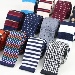 Nam Dệt Kim Đan Giải Trí Cà Vạt Sọc Thời Trang Skinny Hẹp Ôm Cổ Quan Hệ Cho Nam Skinny Dệt Thiết Kế Cravat