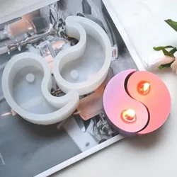 Yin Yang Mum silikon kalıp Tai Chi El Yapımı Aromaterapi Mum Kalıp Alçı Takı Reçine El Sanatları Kalıp Mum Yapımı Malzemeleri