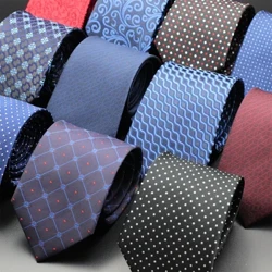 Modeslips för män 8 cm Klassisk slips Rutig randig slips Affärsbröllop Herrhalskläder Presentaccessoar Jacquard Cravat Corbatas