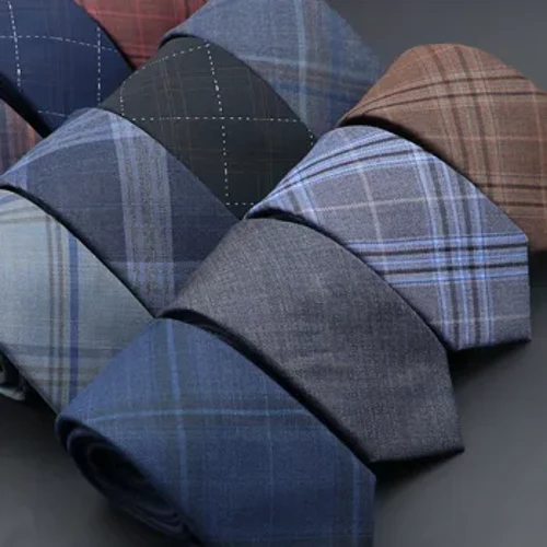 Nam Quan Hệ Cổ Điển Dạ Nỉ Sọc Kẻ Sọc Cà Vạt 6Cm Skinny Vát Polyester Cổ Hẹp Phù Hợp Với Áo Sơ Mi Phối Phụ Kiện Quà Tặng