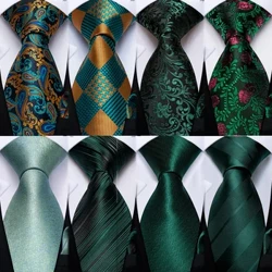 Cadeau hommes cravate sarcelle vert Paisley nouveauté Design soie cravate de mariage pour hommes Handky bouton de manchette cravate ensemble DiBanGu fête affaires mode
