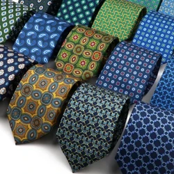 Tei sidan meddal o ansawdd uchel newydd 51 lliwiau ffasiwn 7.5cm patrwm geometrig Necktie Ar gyfer Dynion Priodas Cyfarfod Busnes Busnes Suit Gravata