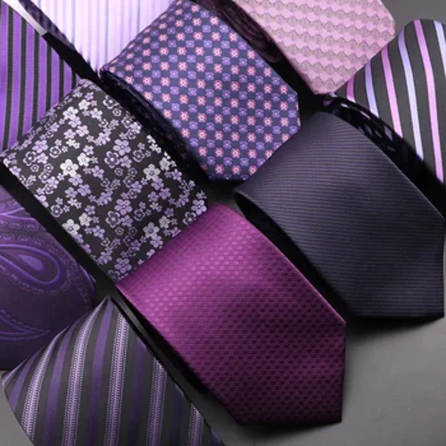 Uusi design Häät Miesten Solmio Purppura Raidallinen Paisley Kukkasolmiot Miesten Business Dropshipping Sulhasen kaulustarvikkeet Lahja