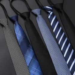 Lazy Zipper Herrslips Business Formell Klänning Bär Rand Enfärgad Dragkedja Slips Partihandel Presenter för män Slim Skinny Tie