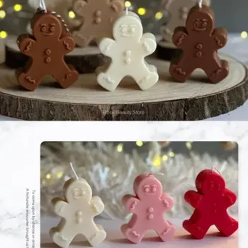 Nến Hàn Quốc Khuôn Silicon Christma Bánh Gừng Người/Cây/Bí Ngô Trang Trí Có Tay Tặng Trang Trí Bánh Trang Trí Giáng Sinh