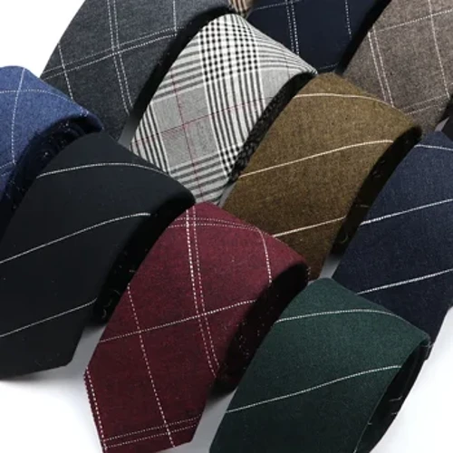 Cravată bărbați bumbac gri negru carouri cravată guler îngust Cravate subțiri nunta afaceri petrecere costum cămașă cadou pentru bărbați accesoriu