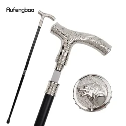 Beyaz kurt kafa çiçek bastonu Gizli tabak kendini savunma moda moda kamışı plakası cosplay crosier çubuğu 93cm