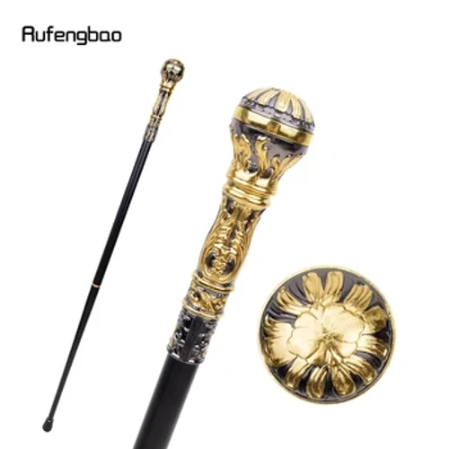 Handlen Gron Moethus Du Aur Ffasiwn Cerdded Ffasiwn ar gyfer Cerdded Addurnol Parti Cansen Crosier Cain Ffon Cerdded 93cm