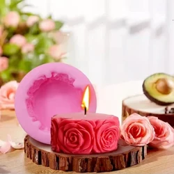 Matkvalitet Rose Flower Shap Silikon Lys Form Fondant Former Håndlaget såpe Leir Form Kake Baking Bryllupsgave Dekorasjonsverktøy