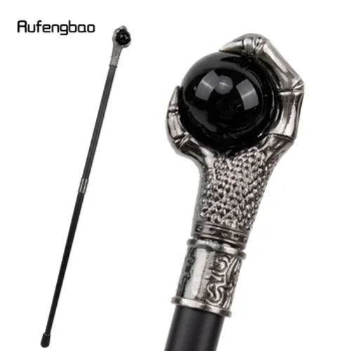 Dragon Claw satvērējs tumši melns stikla bumbiņa sudraba spieķis modes dekoratīvs spieķis Cosplay spieķa rokturis Crosier 93cm