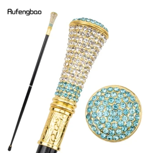 Kuldroheline kunstlik teemant jalutuskepp mood dekoratiivne jalutuskepp Gentleman Elegant Cosplay kepp Crosier 92,5 cm