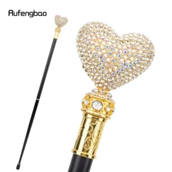 Vit Kärlek Artificiell Diamant Gåkäpp Mode Dekorativ Käpp Gentleman Elegant Cosplay Cane Crosier 94cm