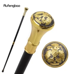 Gylden sort russisk dobbelthovedet ørn-totem spadseretur Modestokke Gentleman Luksus Crosier Knob Spadserstok 93 cm