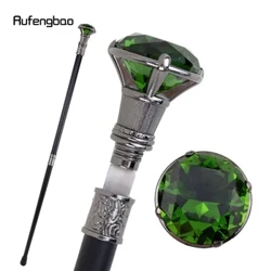Bâton de marche en argent de Type diamant vert, avec plaque cachée, auto-défense, plaque de canne à la mode, bâton de crosse Cosplay 93cm