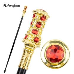 สีแดงทองประดิษฐ์เพชรเดิน Cane แฟชั่นตกแต่งเดิน Stick สุภาพบุรุษ Elegant คอสเพลย์ Cane ลูกบิด Crosier 93 ซม
