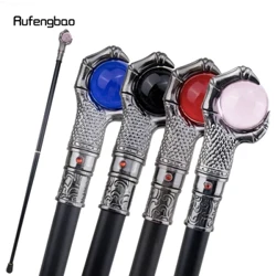 Gümüş Ejderha Pençesi Kavrama Renkli cam küre yürüme bastonu Moda Dekoratif baston Beyefendi Cosplay Crosier 93 cm