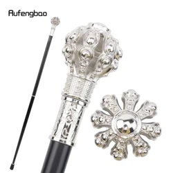 Valge lillepalliga jalutuskepp, mood, dekoratiivne jalutuskepp, härrasmees, elegantne jalutuskepp, 94 cm