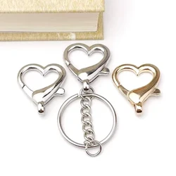 Metel Calon Fawr Siâp Cimychiaid Clasp Sinc Alloy Cariad Keychain Bachyn Bwcl Bag Tegan Pendant Cysylltu Affeithwyr