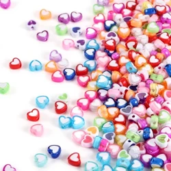 50 pcs Maitasun Bihotz Akriliko Ale Solteak Espazio-aleak Brikolaje Eskumuturreko Lepoko Bitxiak Orratz-osagarriak egiteko
