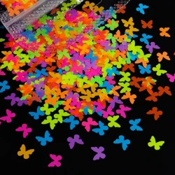 Fluorescerende epoxyhars vulling kleurrijke 5mm vlinder hars pailletten voor UV siliconen mal handgemaakte DIY resina epoxy kit completo