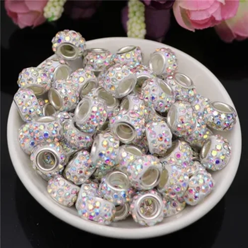20 tk Rhinestonest kristallklaasist suure auguga helmed amuletid, mis sobivad Pandora käevõrule, käevõrule, käevõrule kõrvarõngad isetegemiseks ehete valmistamiseks