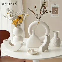 Bắc Âu Bình Gốm Hình Tròn Rỗng Bánh Rán Hoa Nhà Trang Trí Phòng Khách Phụ Kiện Nội Thất Văn Phòng Để Bàn Trang Trí Quà Tặng