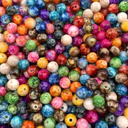 8 mm – 10 mm runde Perlen zur Schmuckherstellung, Acrylperlen, mehrfarbig, lose Perlen, Schmuckzubehör zum Selbermachen