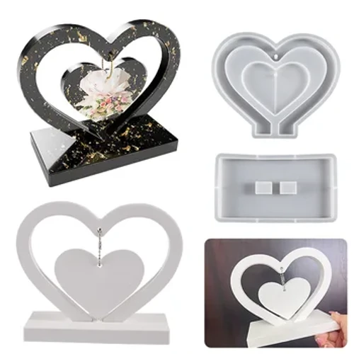 DIY Love Heart Hanging Photo Frame Forme din silicon Forme de turnare lucrate manual Decorare birou birou