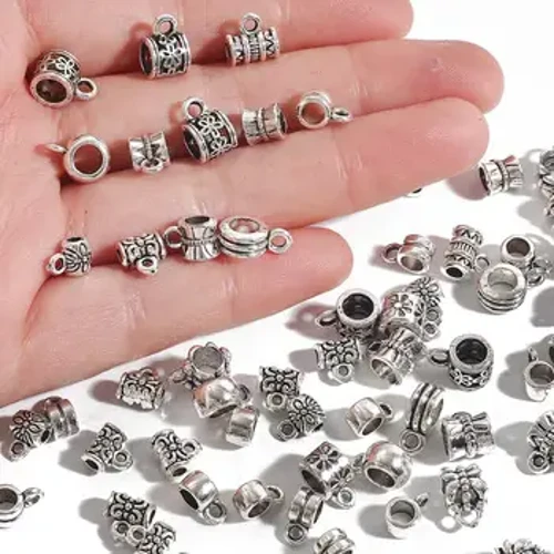 Moda berria 20 pz/lote zilarrezko kolore aleak bitxiak egiteko eskumuturreko lepoko osagarriak moda zintzilikarioak brikolaje aurkikuntzak