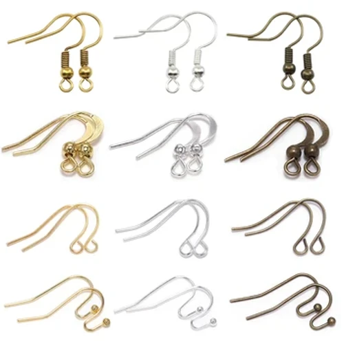 100cc/lot 20 * 17mm 10 Lliw Glain Haearn Swyn Clustdlysau Gyda Bachyn Clust Clustdlysau Clasp Canfyddiadau Cyflenwadau Ar gyfer Gwneud Emwaith DIY