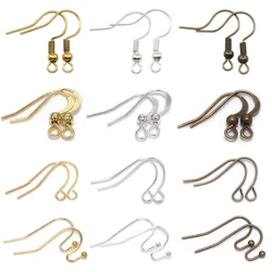 100 stk/parti 20*17 mm 10 farver jernperle charms øreringe ledninger med ørekrog øreringe Spændefund forsyninger til smykkefremstilling DIY