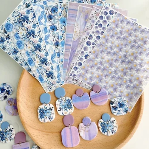 Polymer Clay Aquarell-Transferpapier Gravur Druck Modellierung Dekoratives Papier Handgemachte Keramik Handwerk Töpferei Werkzeuge