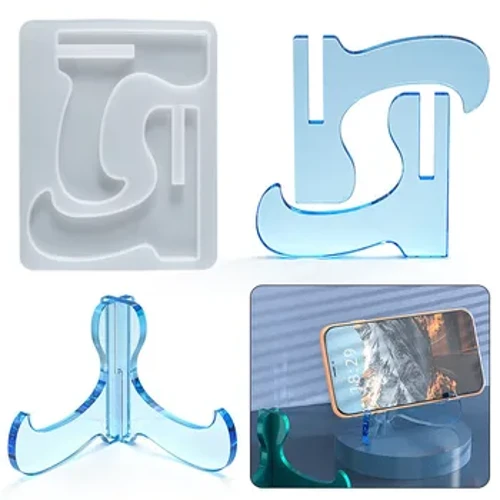 DIY Krystal Epoxy Harpiks Form Montering Mobiltelefon Bord Bracket Silikone Form