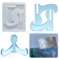 Mkutano wa DIY Crystal Epoxy Resin Mould Assembly Mobile Phone Table Bracket Silicone Mold