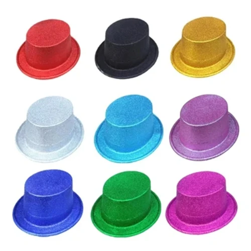 Lấp Lánh Bột Mũ Da Bò Nón Fedora Nhựa Lấp Lánh Đầu Dẹt Mũ Trilby Panama Nón Tiệc Khiêu Vũ Trang Phục Accessorie