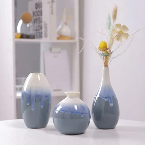 Flytende glasur Keramikk Blomstervase Hydroponics Vaser Kreativ rominnredning Miniblomst Planteflaske Potter Desktop Craft Ornaments