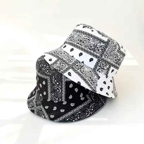 Nuevo sombrero con forma de cubo de algodón Unisex para hombres y mujeres con flores de anacardo gorra de sol de doble cara verano Panamá moda plegable sol pescador pescando sombreros