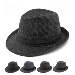 Retro jazzhatter for menn Storbremmet solhatter, fasjonable topphatter, middelaldrende og eldre hatter, bestefars bøttehatter